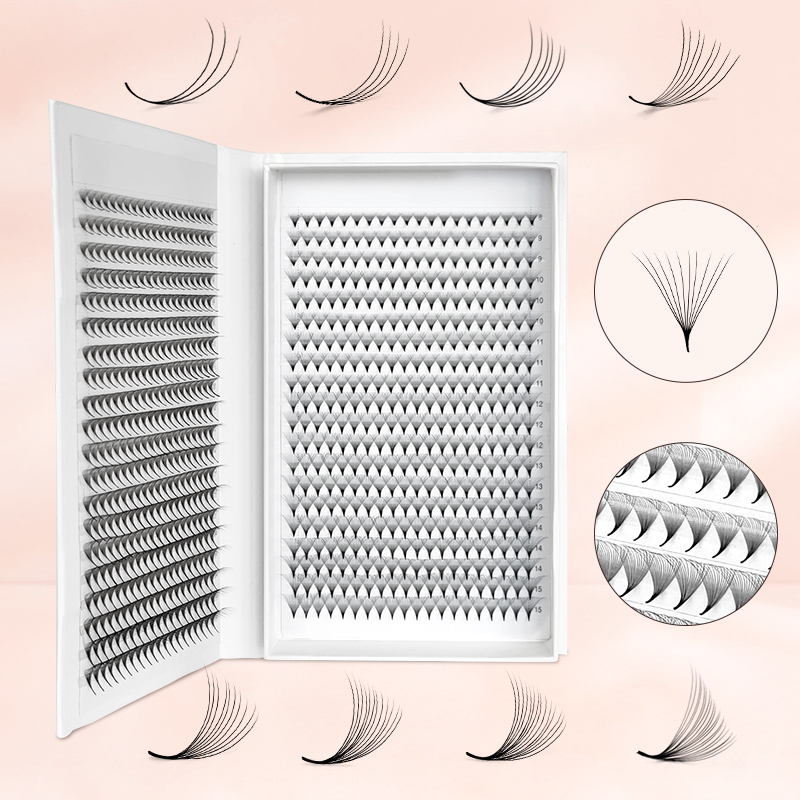 Eyelash Extension For Asian Eyes - 800/1600 既成ボリュームラッシュファンとんがりベースプロメイド手作りブーケ Prefaits エクステンション Cils まつげ