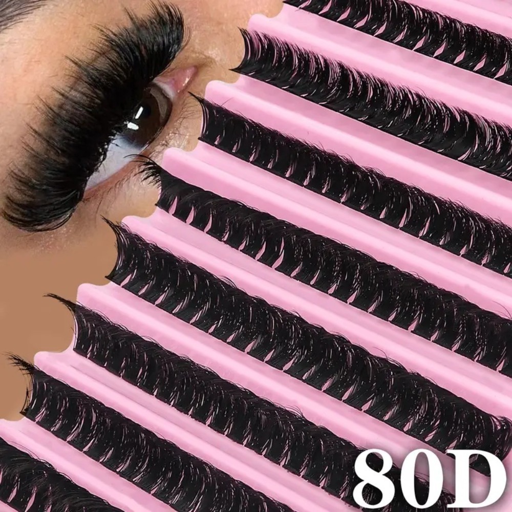 Funny Eyelash Extension - 3D ミンク効果セグメント化されたつけまつげ混合長さ 8-16 ミリメートル偽まつげセットソフトふわふわ再利用可能な目に見えないまつげ女性