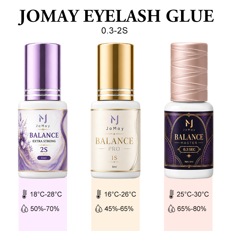 Eyelash Extension Glue For Sensitive Eyes - JOMAY まつげエクステ用接着剤 0.3-2S 防水アイラッシュ化粧品ツール つけまつげ接着剤 湿気の多い地域のメイクアップ用