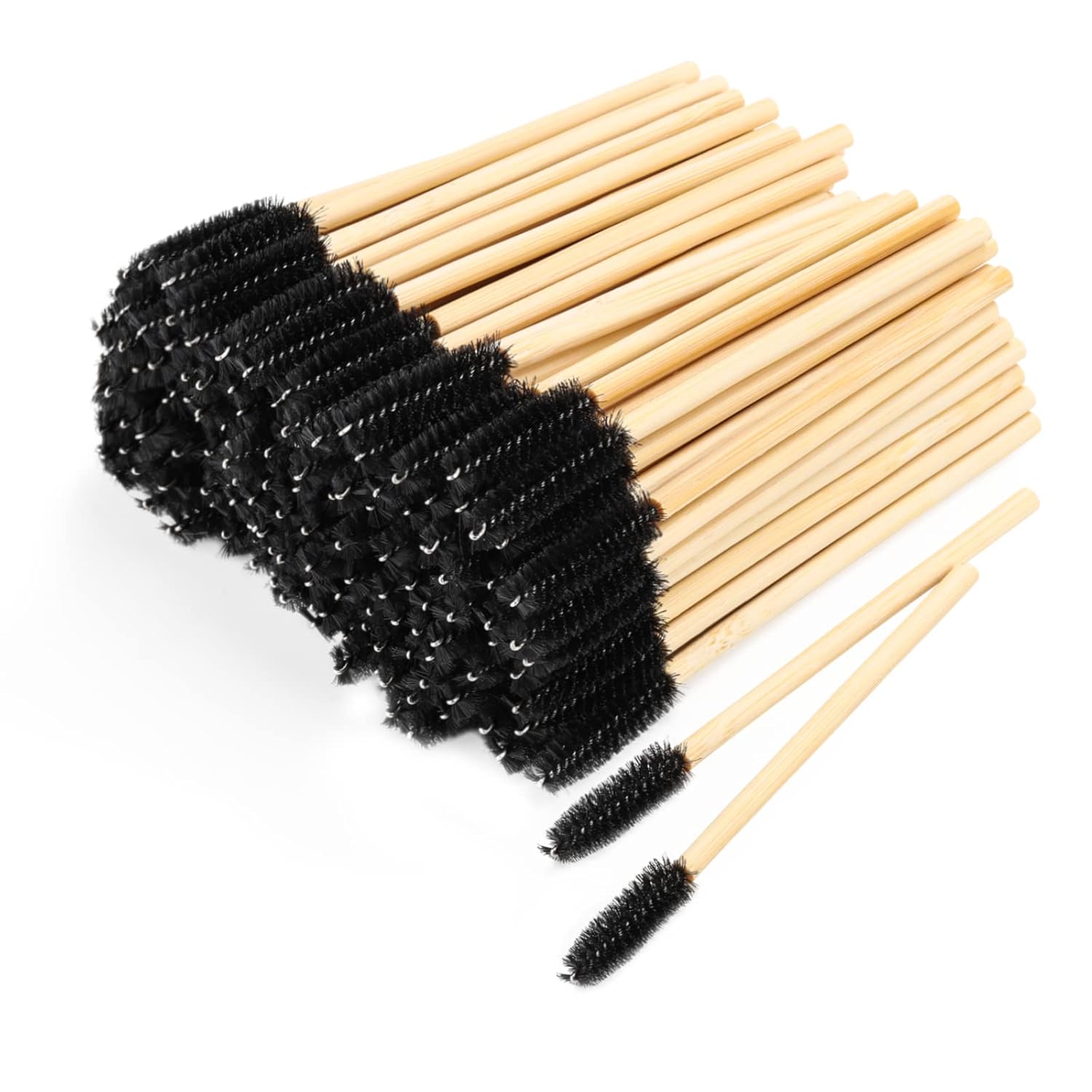 Lashes Eyelash Extension - 卸売300本入り使い捨てマスカラブラシ、まつげエクステ用アイラッシュブラシ、眉毛用竹製スティック