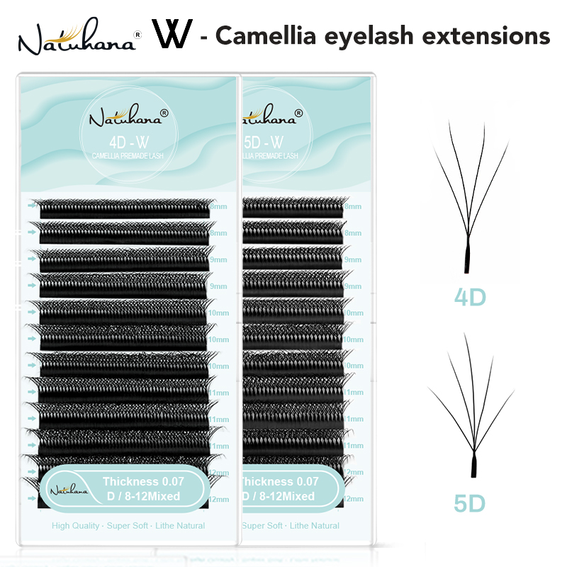 Eyelash Extension For Asian Eyes - ナチュハナ カメリア W ラッシュ 3D 4D