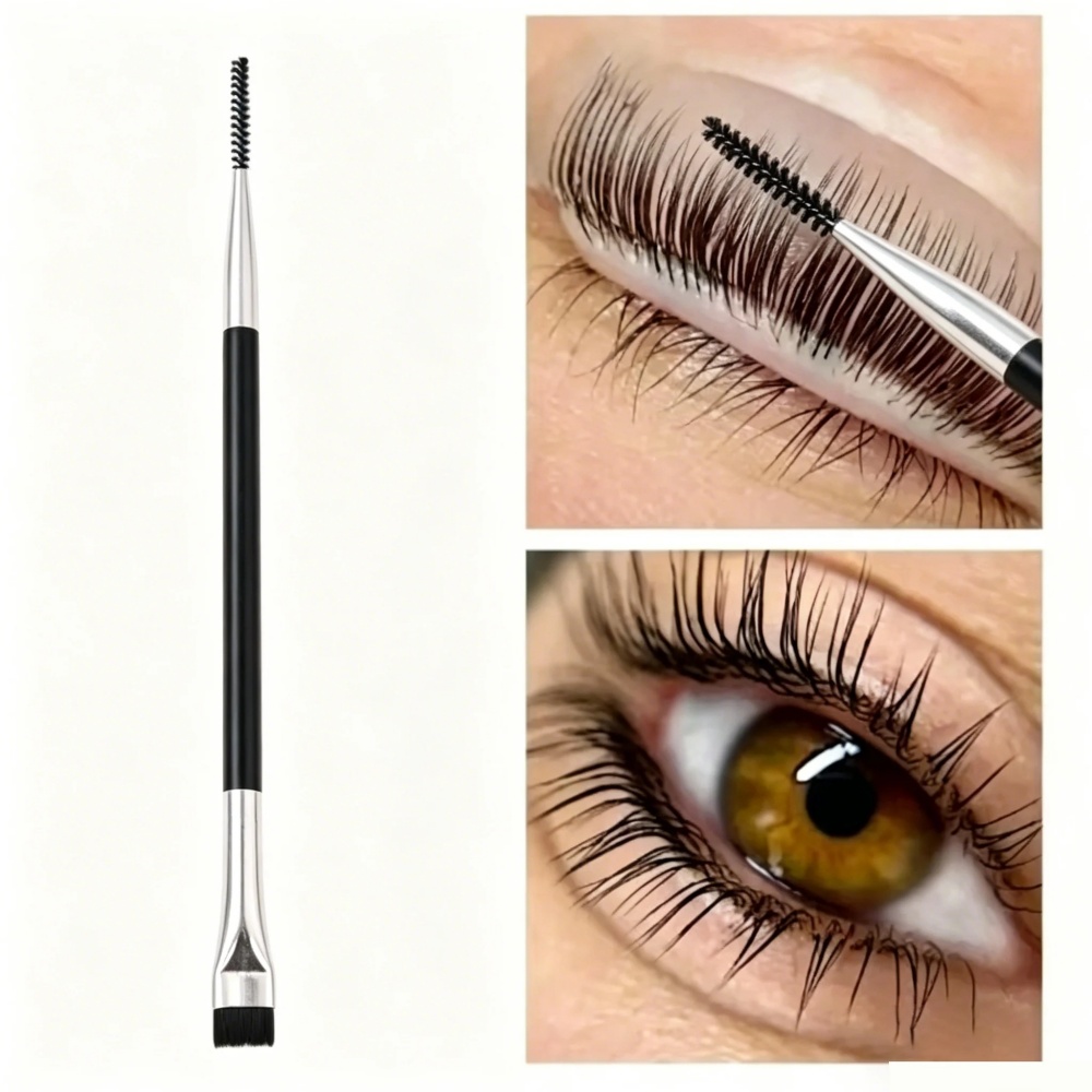 Eyelash Extension Double Lash - ダブルヘッドまつげパーマリフティングブラシ ポータブルラミネーションまつげセパレーター ラッシュリフト まつげエクステンションツール ディテールブラシ