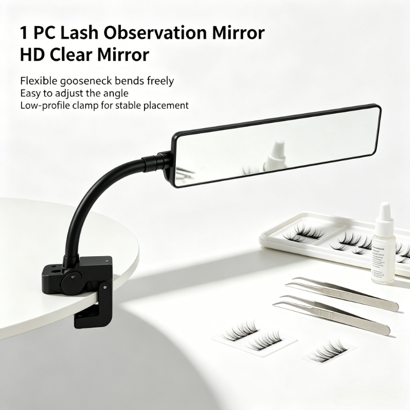 Eyelash Extension Guide - 3個入りHDまつげエクステンションミラー プロ用大型まつげチェックツール グラフティングメイクアップミラー ステンレス製 サロン用品