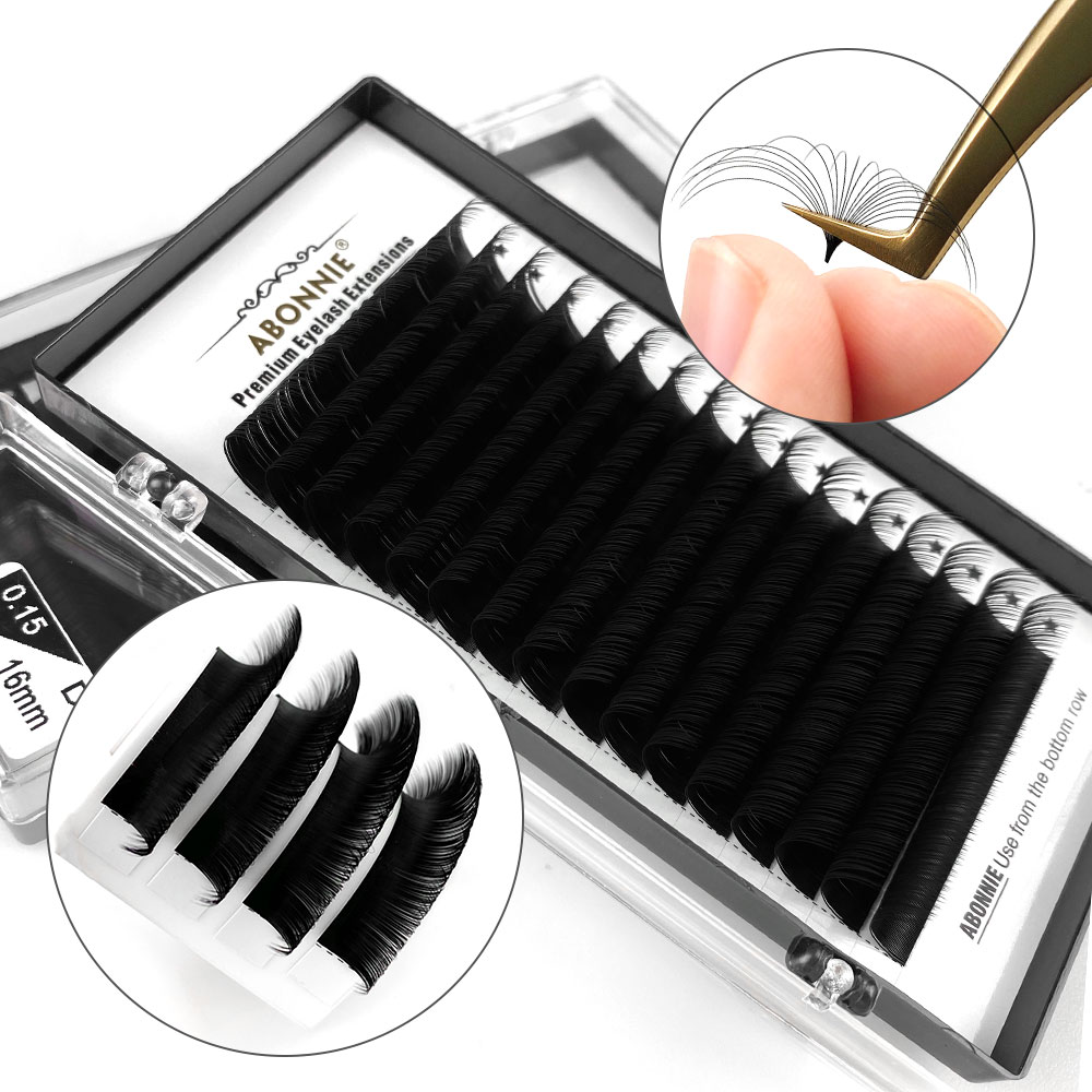 Eyelash Extensions Classic - サブスクリプション-クラシックなシルクまつげエクステ,個別のまつげエクステ,1トレイあたり16ライン,C/Dカール,ソフト,シルク