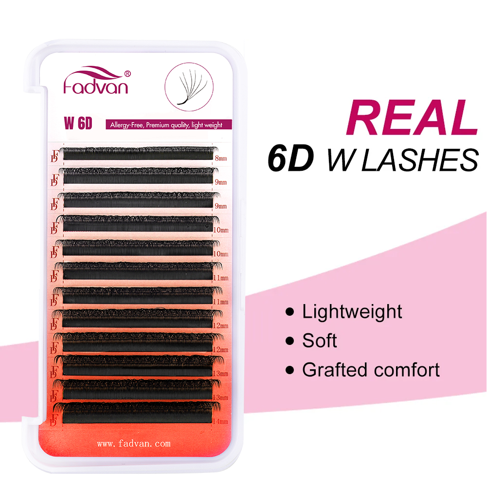 FADVAN リアル 6D W まつげ 0.07 W 形状ま - Eyelash Extension For Asian Eyes のレビューと価格