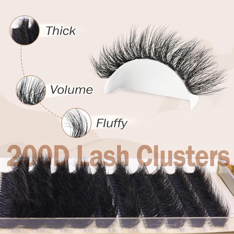 新しいふわふわ厚いまつげクラスターDIYまつげエクステ200 - Lashes Eyelash Extension のレビューと価格