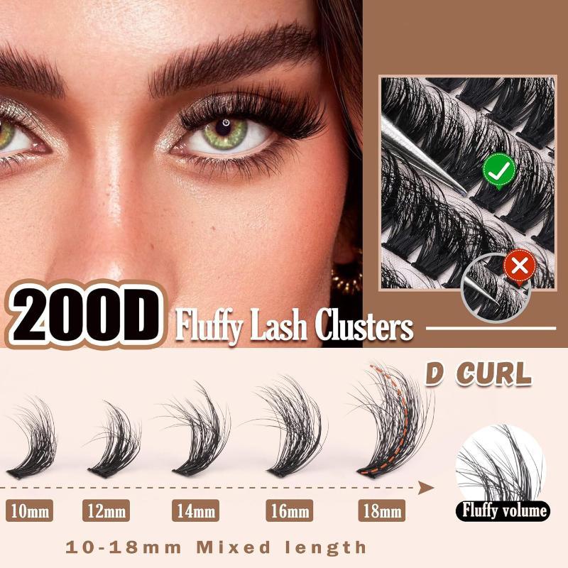 新しいふわふわ厚いまつげクラスターDIYまつげエクステ200 - Lashes Eyelash Extension のレビューと価格