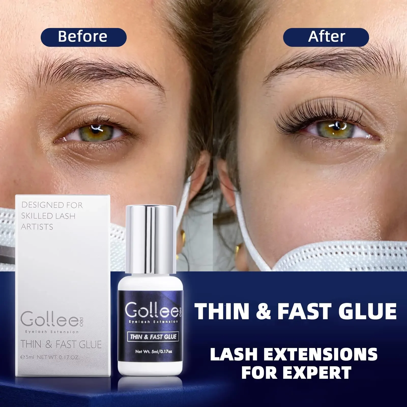 ゴーリー 敏感肌用 5ml 1秒速乾 まつげエクステグルー  - Eyelash Extension Glue For Sensitive Eyes のレビューと価格
