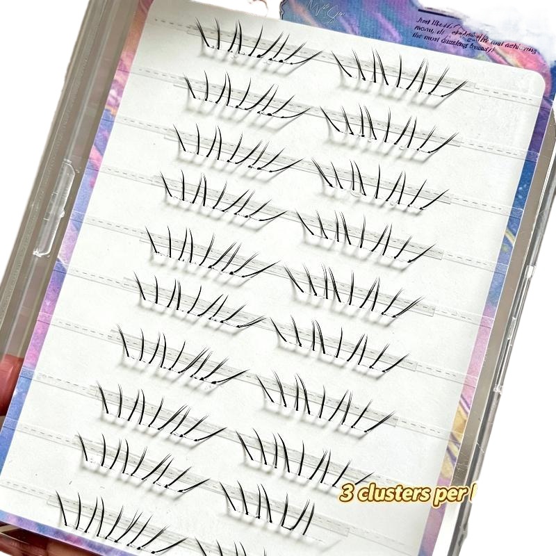 1セットコミック下まつげエクステクラスターナチュラルセルフ接 - Lashes Eyelash Extension のレビューと価格