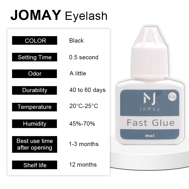JOMAY まつげ接着剤 0.5S 超高速強力防水アイラッシ - Eyelash Extension Glue For Sensitive Eyes のレビューと価格