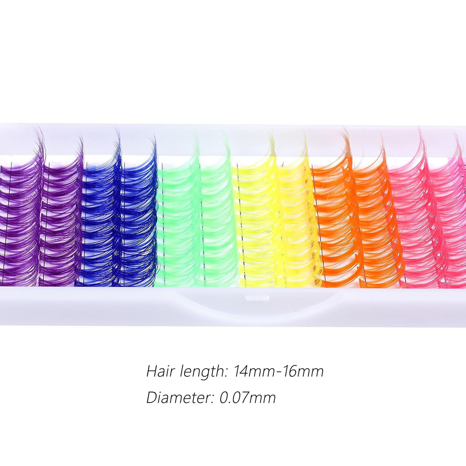 14/16 ミリメートル D カールカラフルな個別まつげ色ク - Funny Eyelash Extension のレビューと価格