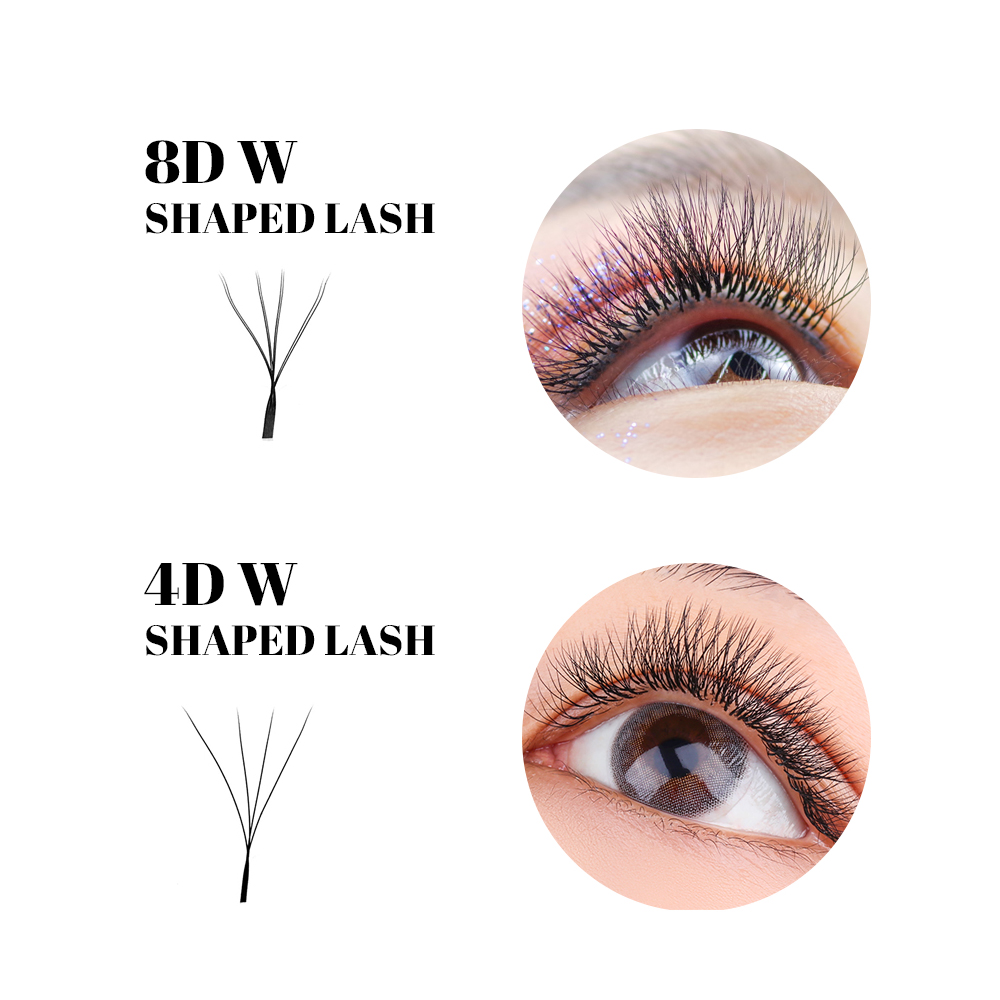 FADVAN W シェイプ二重層まつげ 8D/6D/10D  - Eyelash Extension For Asian Eyes のレビューと価格
