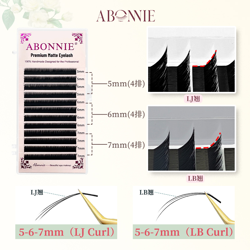 アボニーLJプレメイドボトムまつげ5-7mmカメリアまつげエ - Eyelash Extensions Classic のレビューと価格