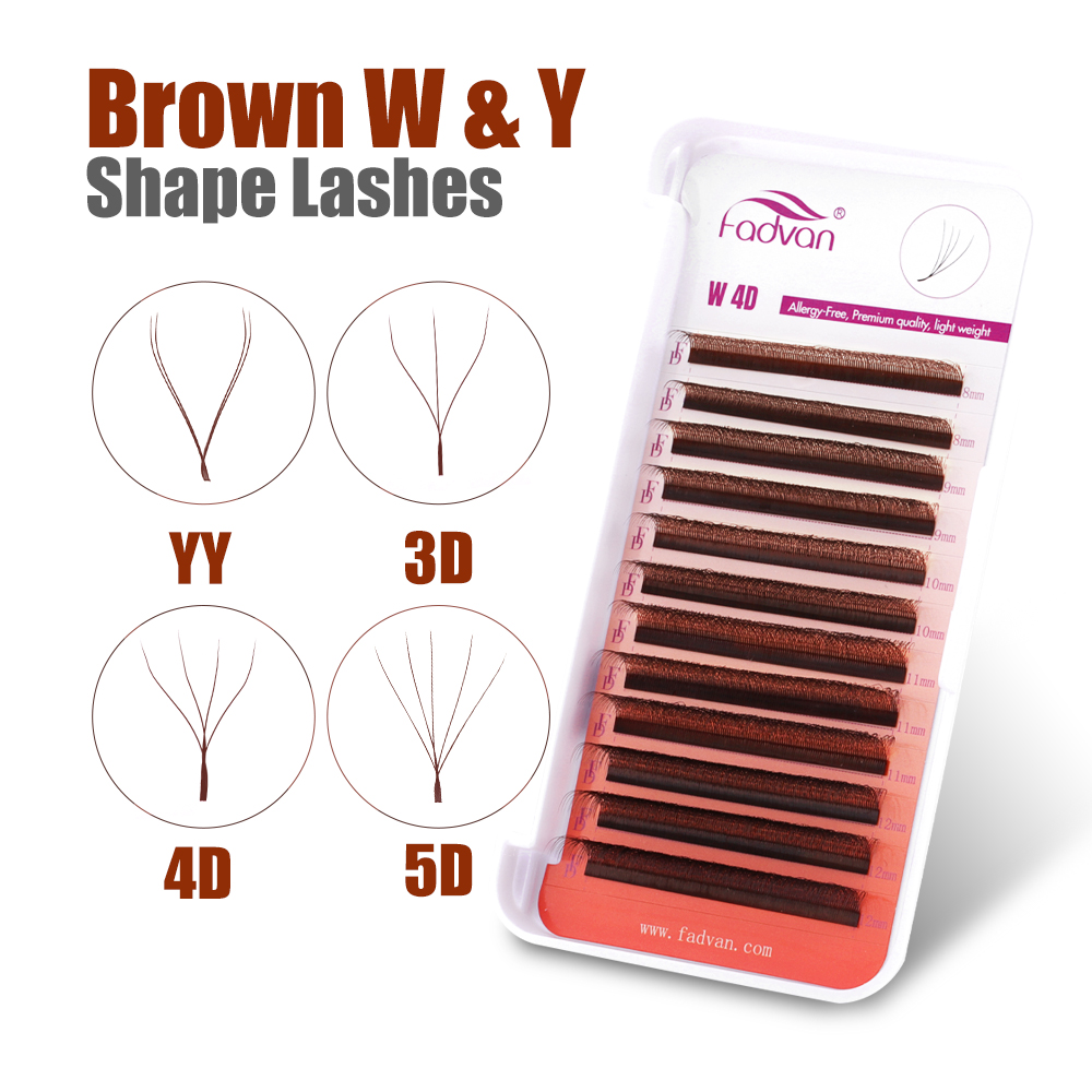 FADVAN ブラウン 4D/3D/5D まつげ W シェイ - Eyelash Extension For Asian Eyes のレビューと価格