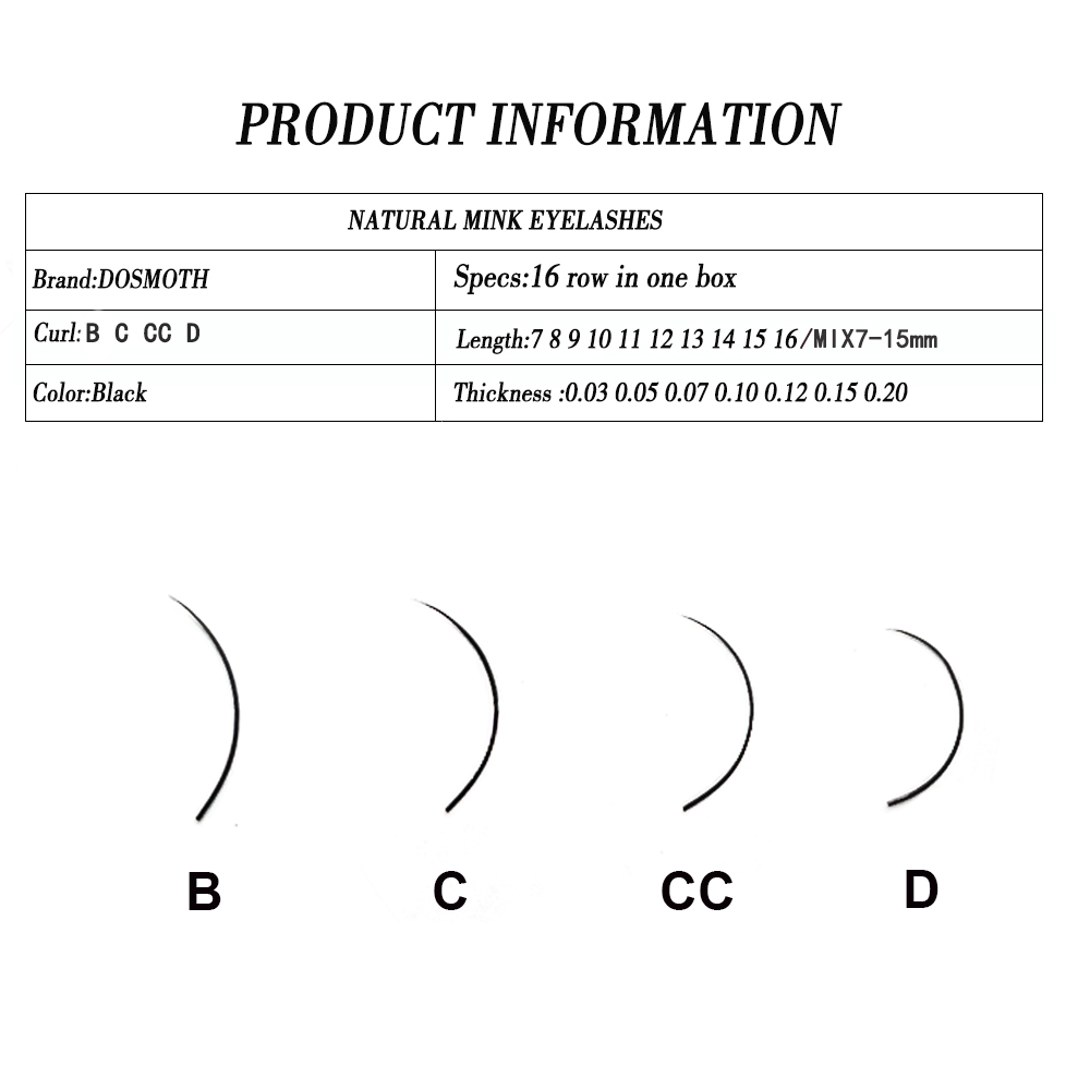ドスモス-個別のまつげエクステ,アイメイク,16列,7〜16 - Eyelash Extension For Asian Eyes のレビューと価格