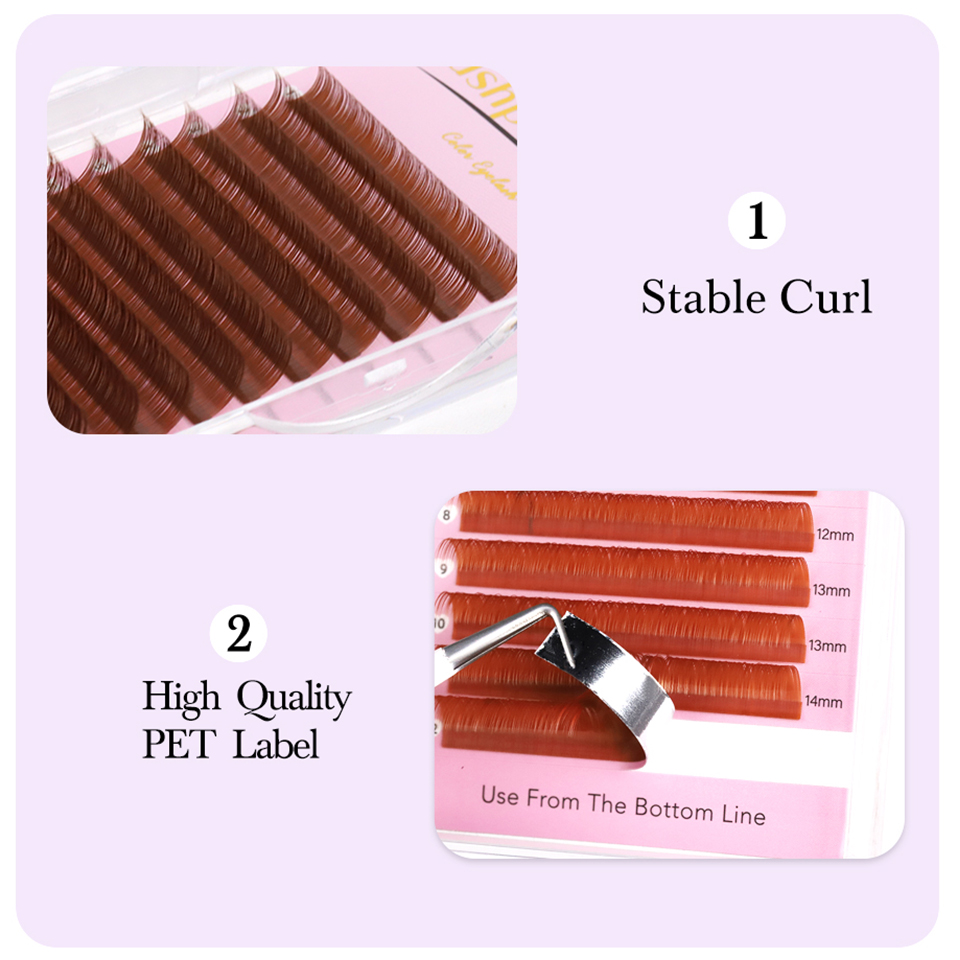 ココアチョコレートブラウンまつげ個別クラシックカシミア手作り - Eyelash Extensions Classic のレビューと価格