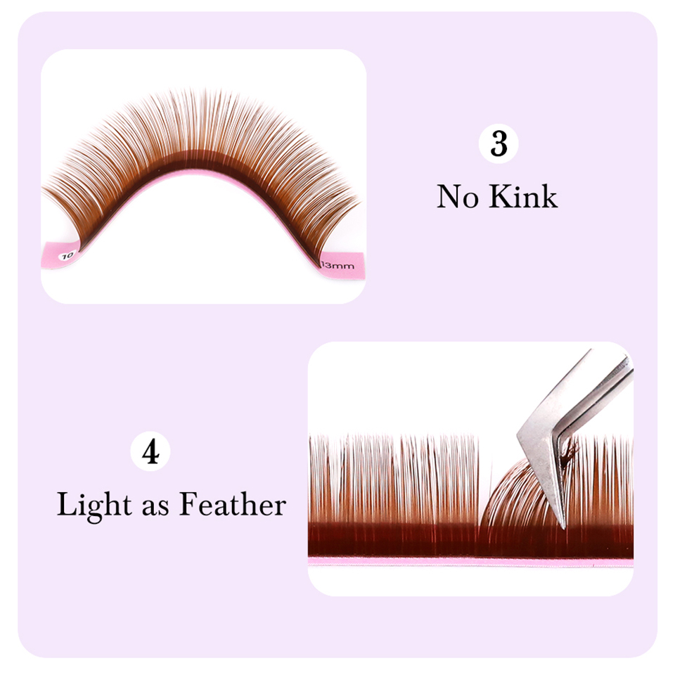 ココアチョコレートブラウンまつげ個別クラシックカシミア手作り - Eyelash Extensions Classic のレビューと価格